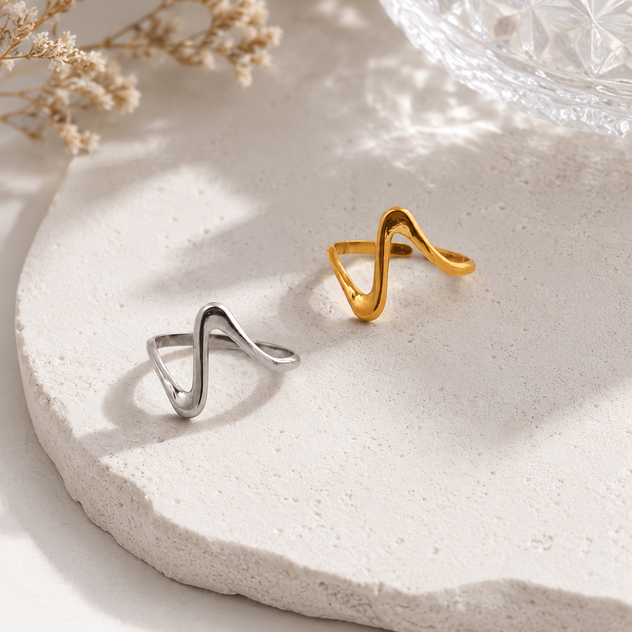Stainless Steel Adjustable Geometric Ring — Stylish Summer Accessory